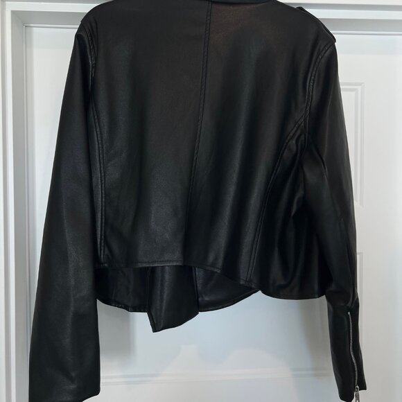 NWOT Eloquii Women’s Black Faux Leather Moto Jacket, Size 22/24 - Picture 7 of 9